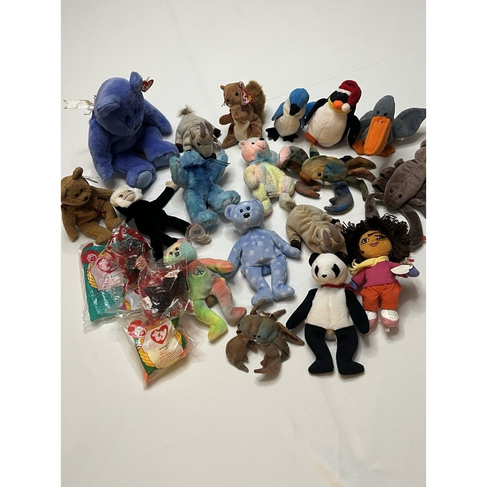 Lot Of Vintage TY Beanie Baby's (22) Some New